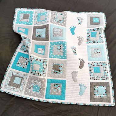 Blue edition of the Small Steps quilt